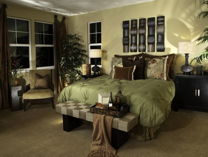 Olive -tones bedroom