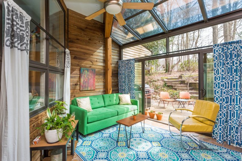 Glazed veranda in a private house