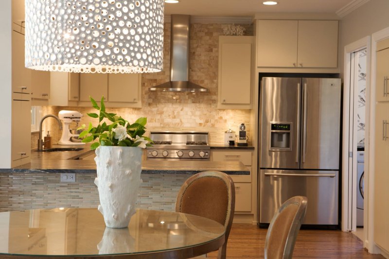 Lamps in the kitchen in the interior