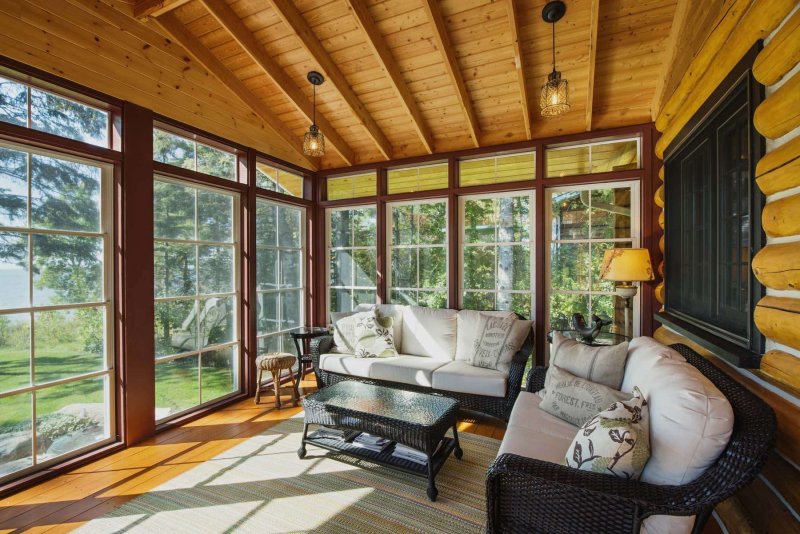 Glazed veranda in a private house