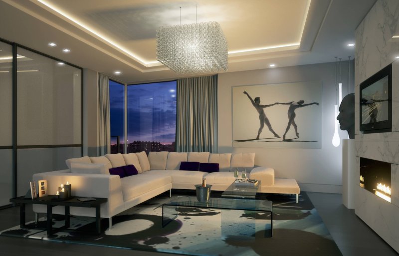 Lighting living room in a modern style