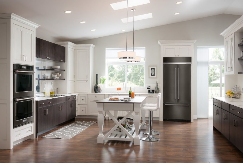 White refrigerator in the interior