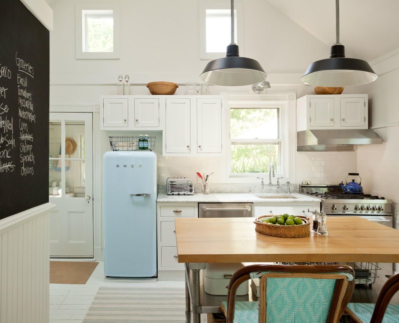 Smeg refrigerator in the interior of Scandinavian