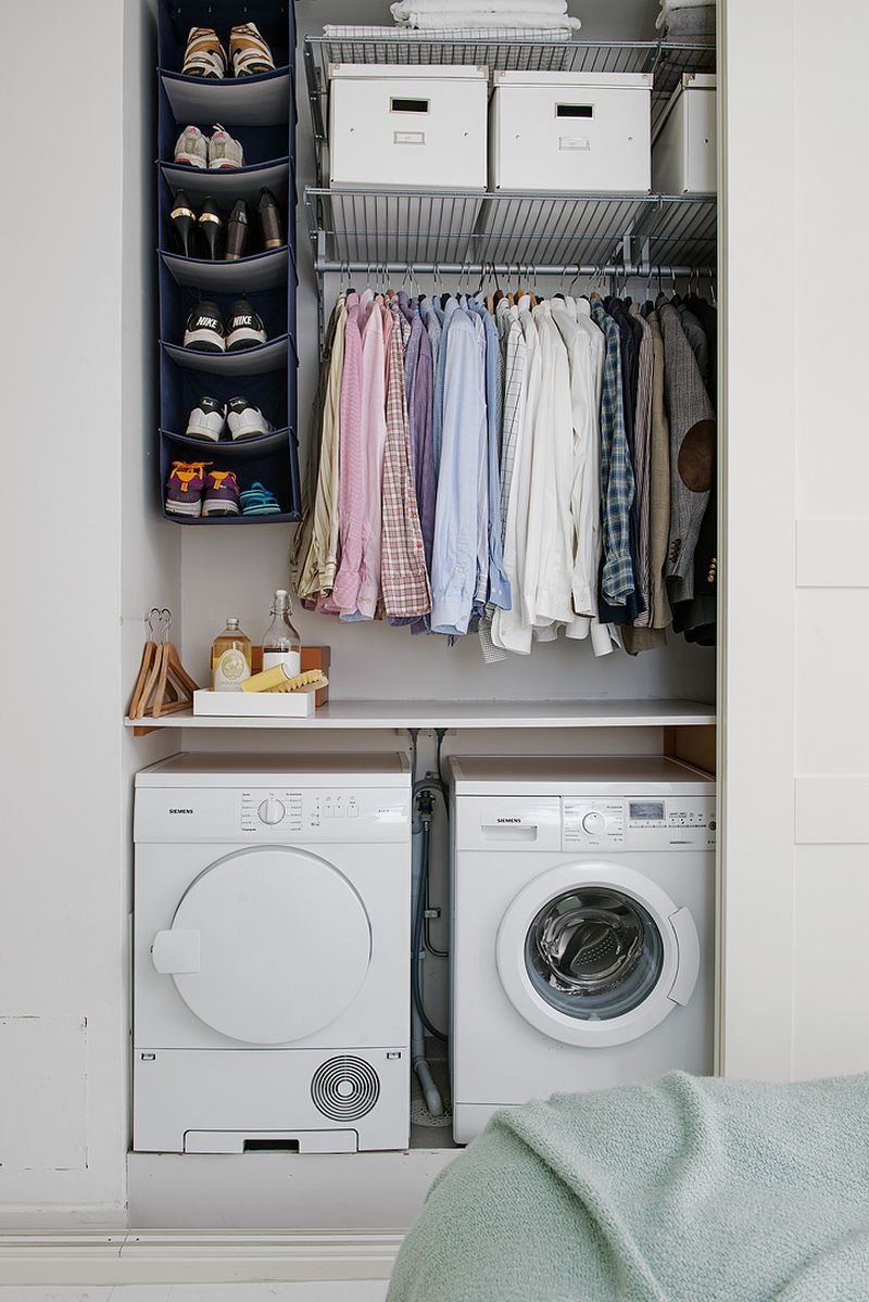 Washing machine in the closet