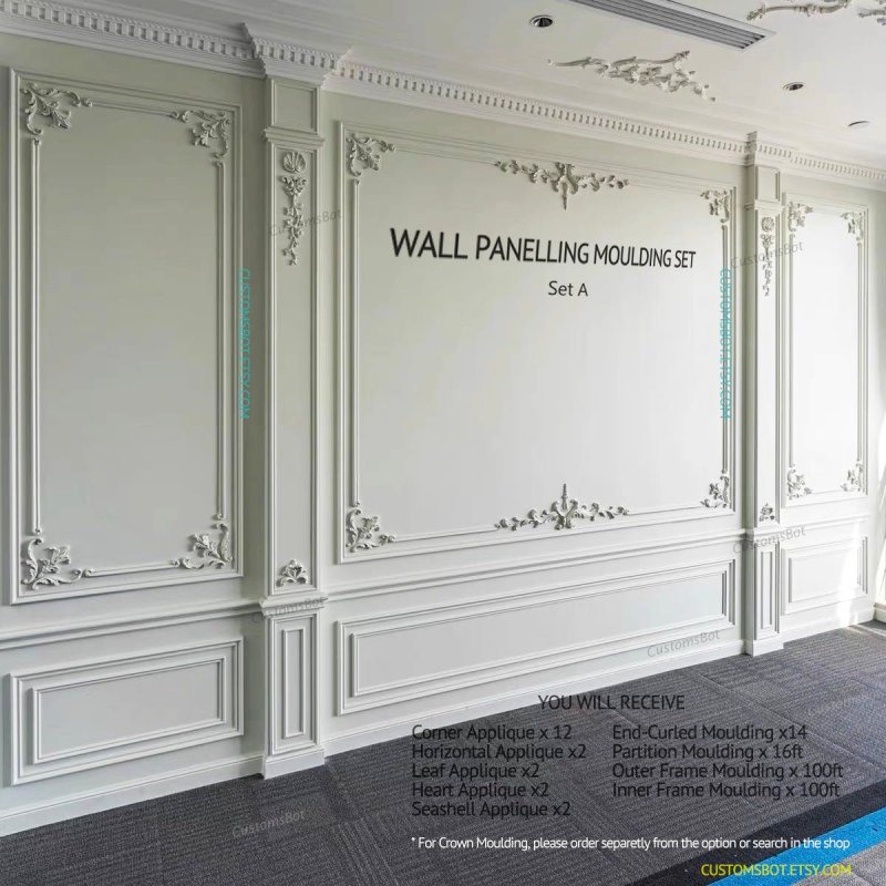 Wall with stucco molding