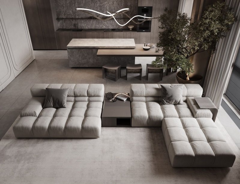 Modular sofa in the interior