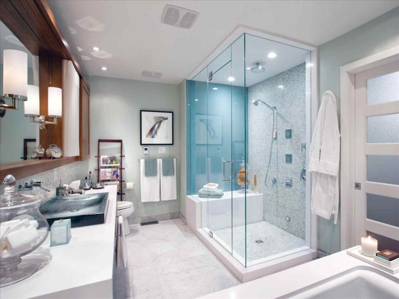 Bathroom design with shower cabin