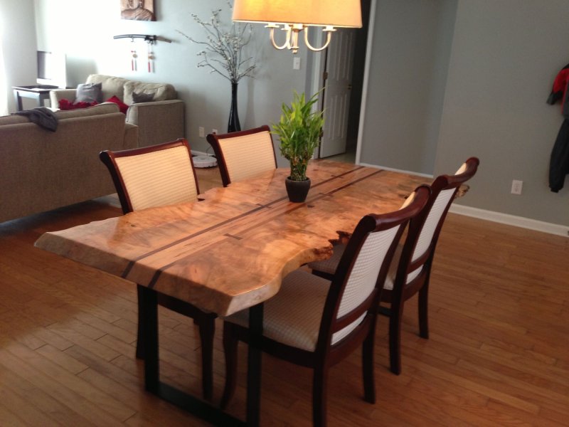 Dining table from slab wood