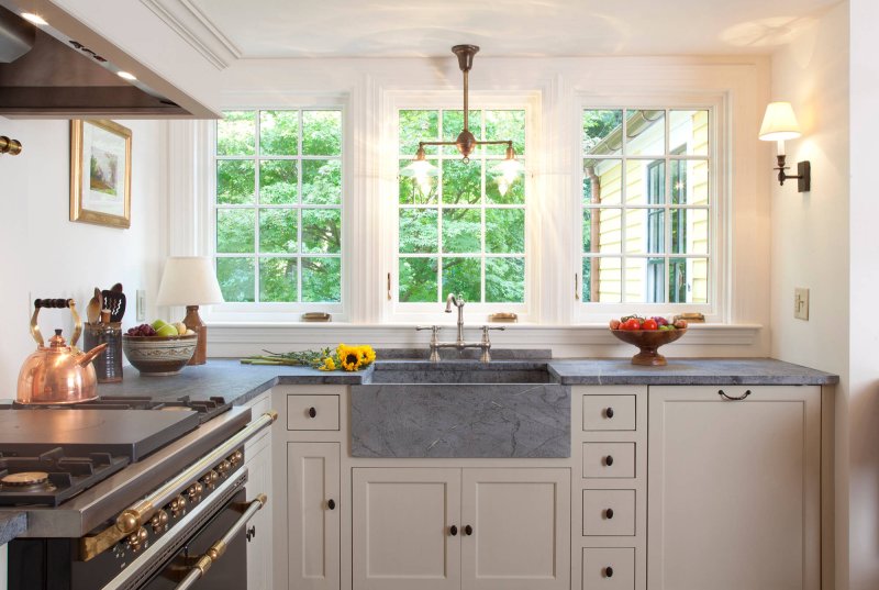 Kitchen in a house with a window