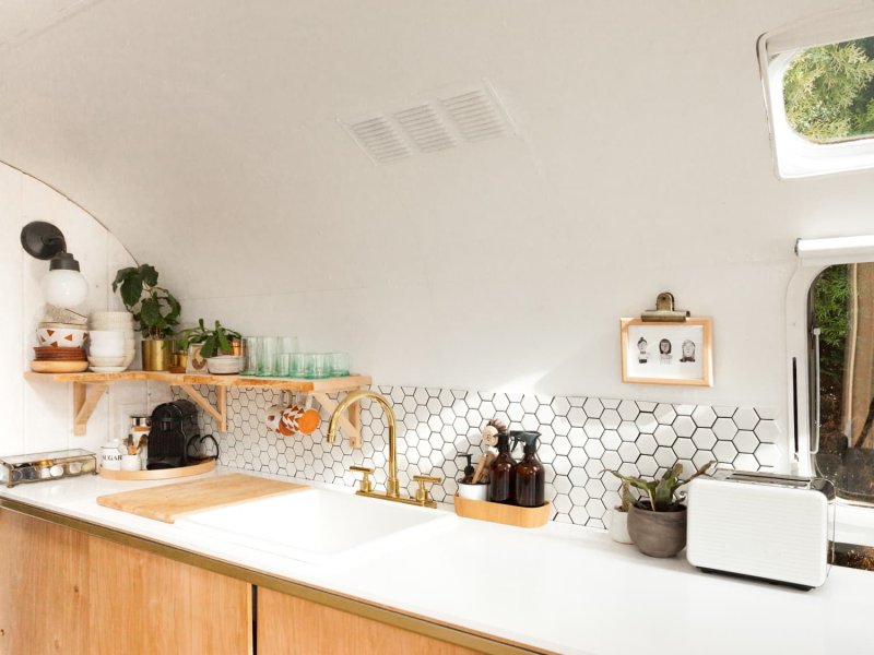 The interior of the kitchen