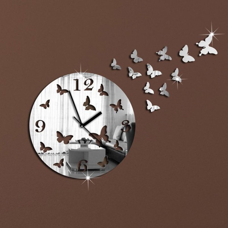 The wall clock is modern