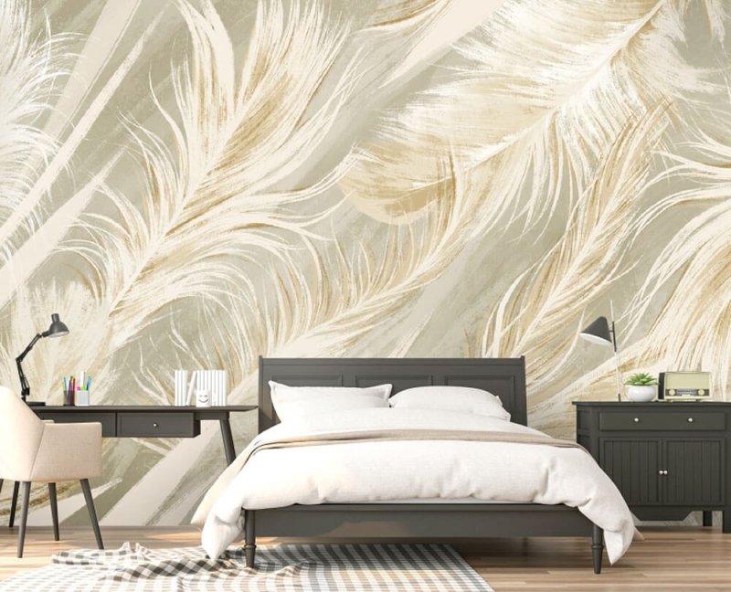 Wallpaper feathers for walls