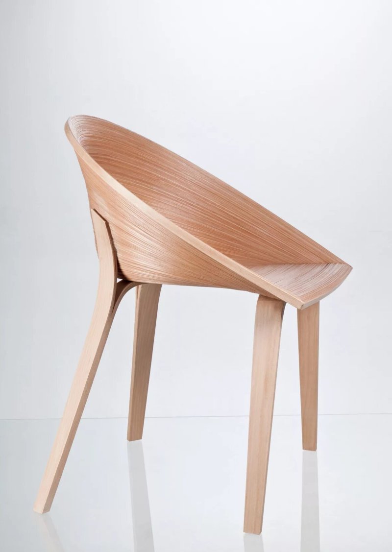 A wooden designer chair