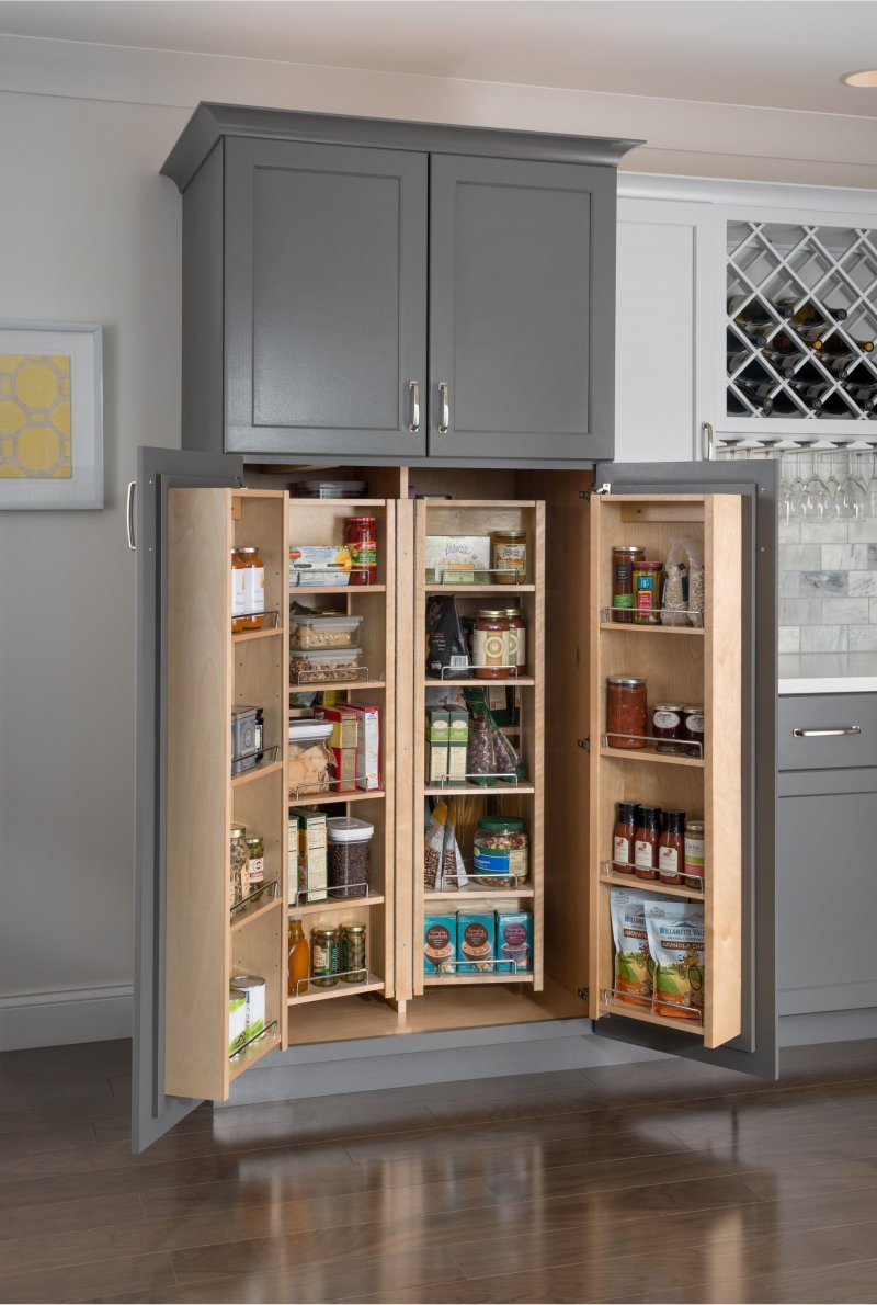 Kitchen with a door to the pantry