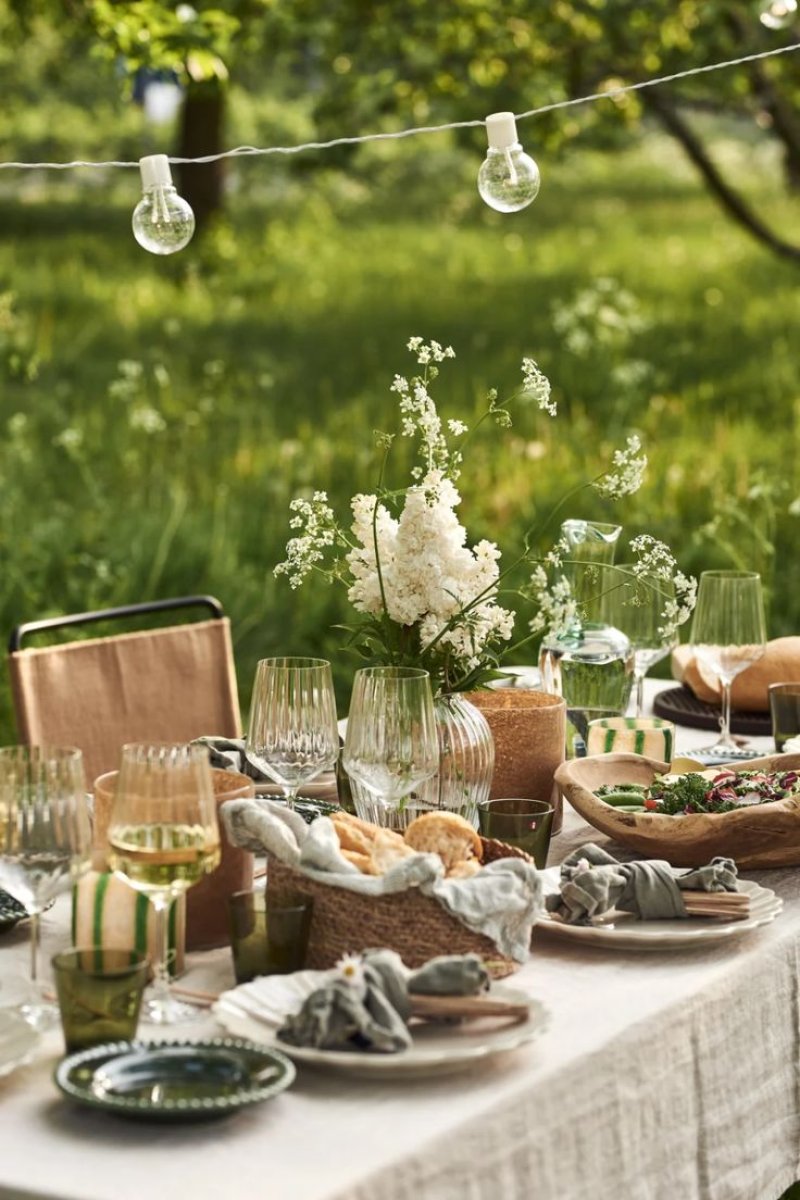 Beautiful table setting in nature