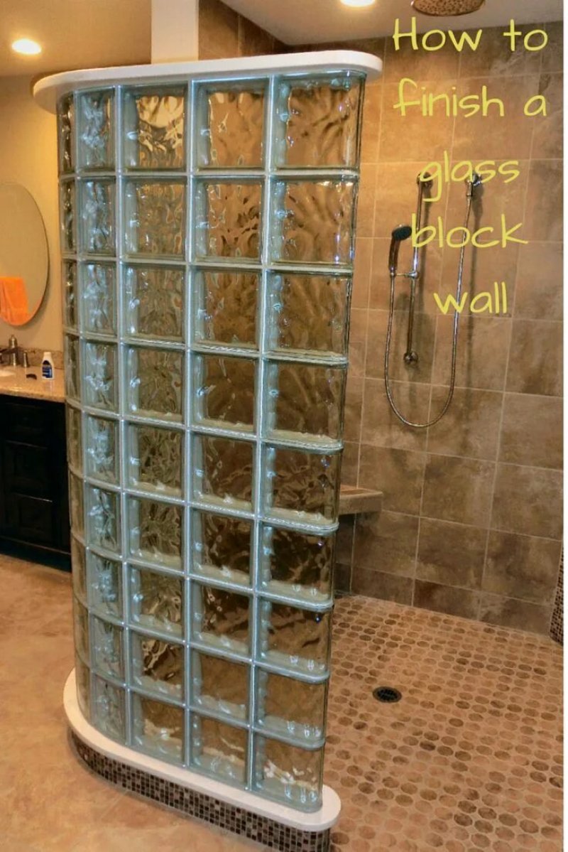 Shower cabin of glass blocks