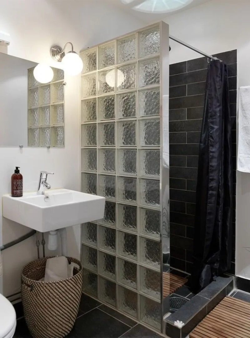 Glass block septum shower glass blocks