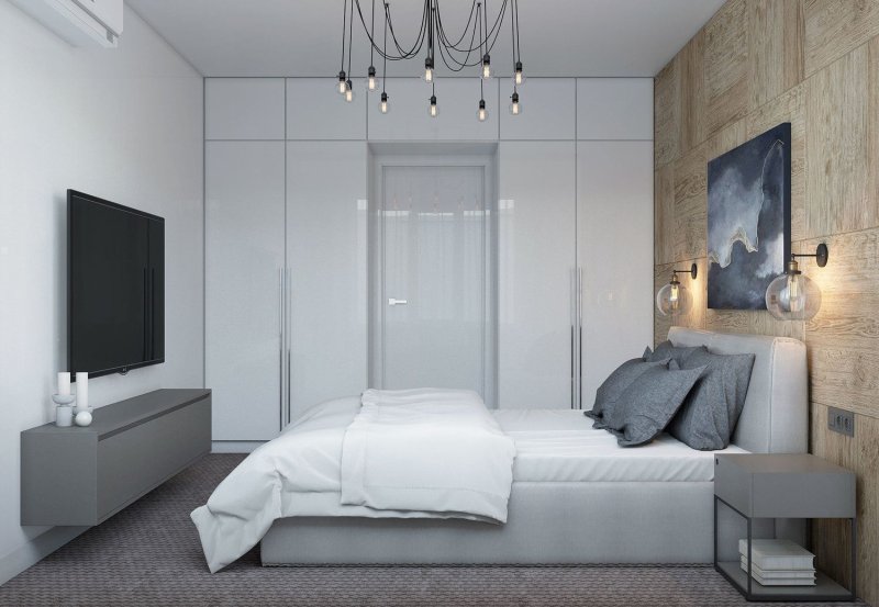 The design of a small bedroom in a modern style