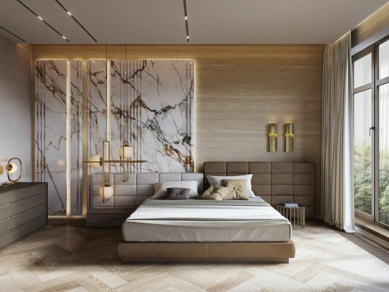 Wall bedroom panels in a modern style