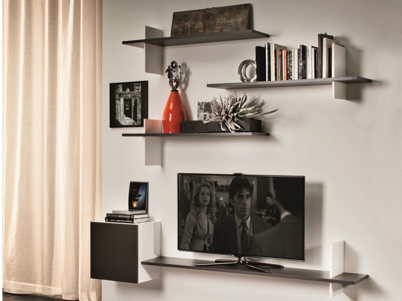 Shelves in the living room