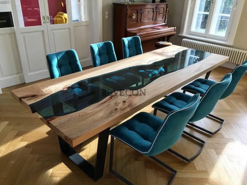 Dining table from slab wood