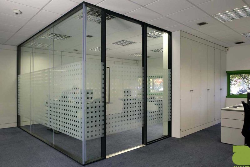 Glass office partitions