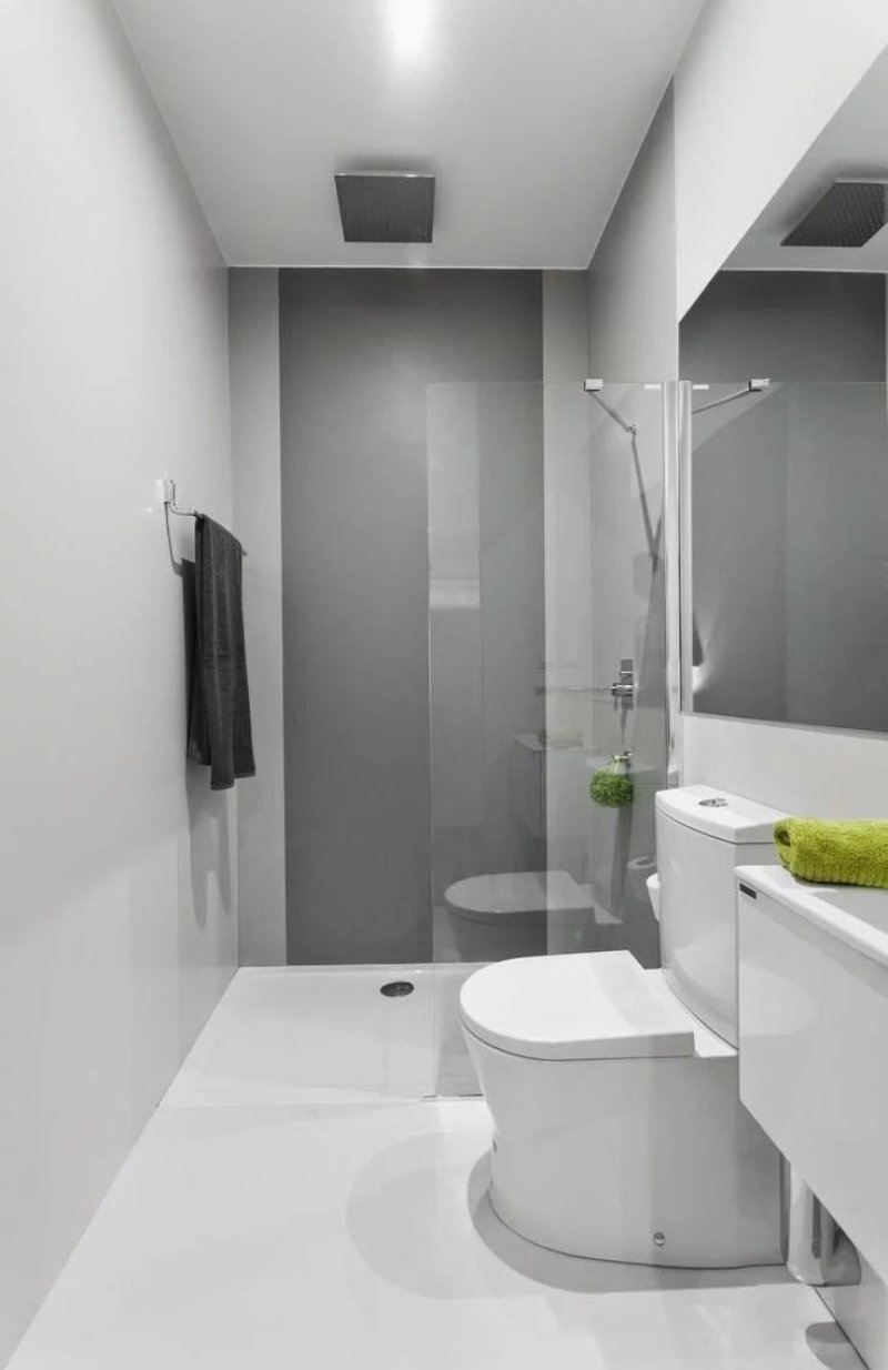 The design of a narrow bathroom