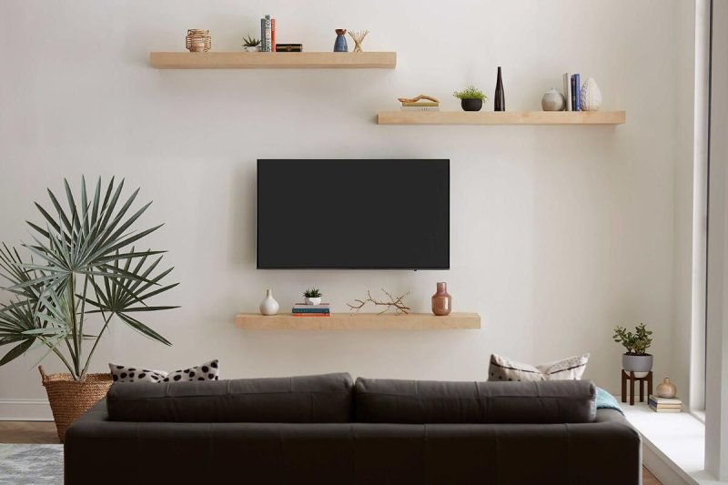 Shelves above the TV