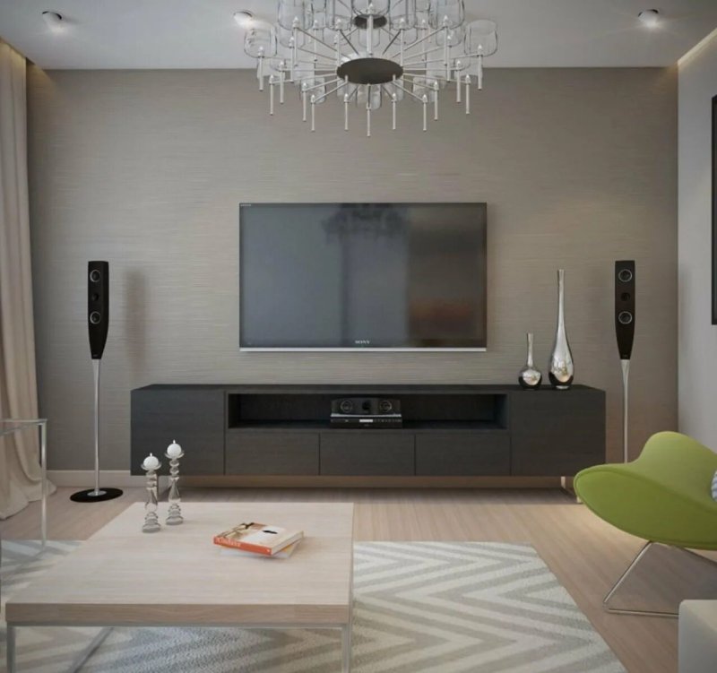 Design TV Zone in the living room in a modern style