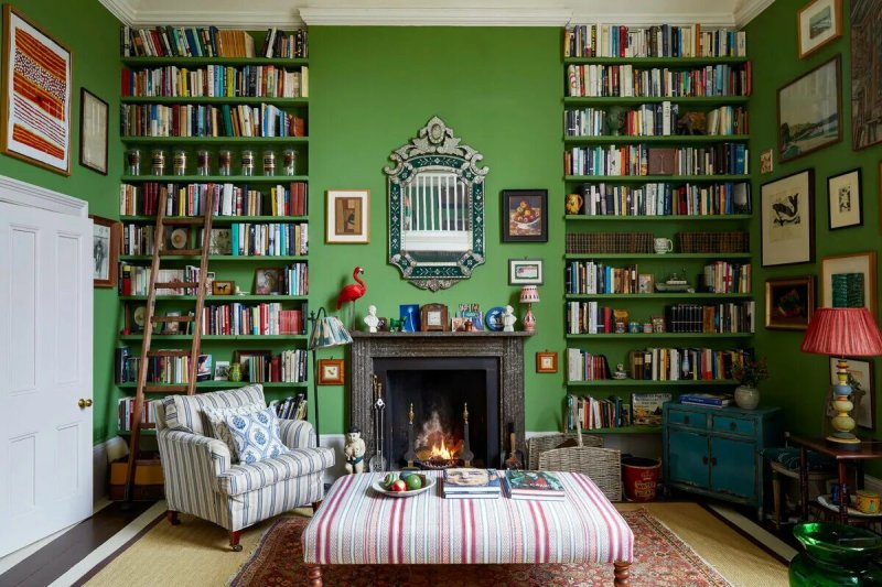 Library in the House Interior