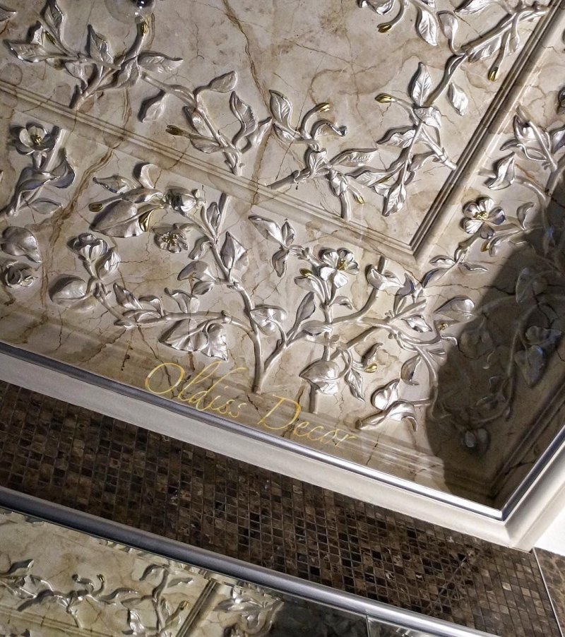 The ceiling under the marble