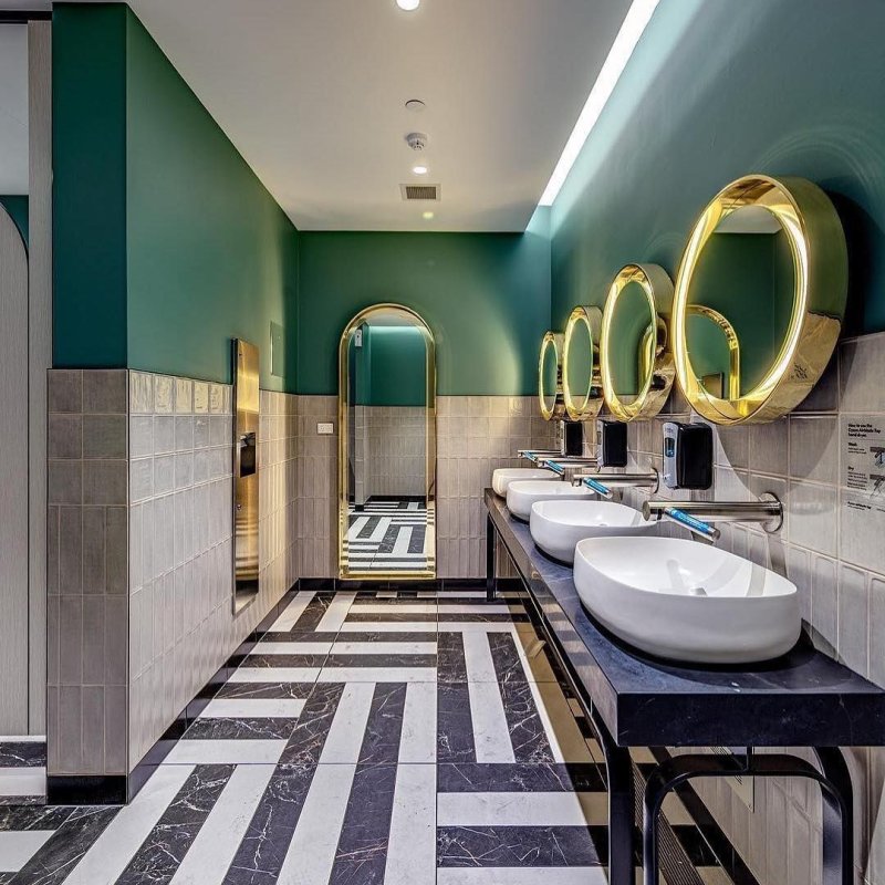 Stylish toilet rooms