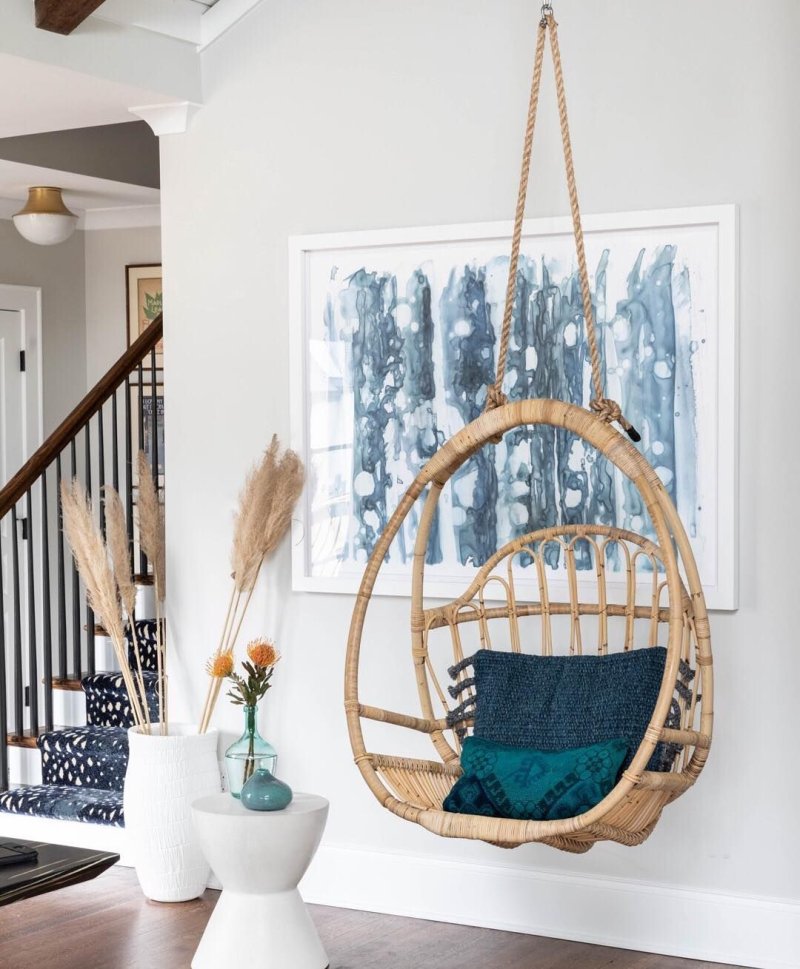 Suspended chair in the interior