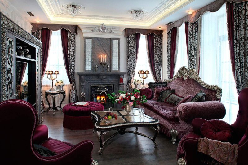 Baroque style in the interior of the living room