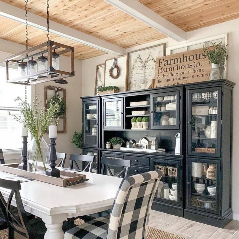 Farmhouse style in the interior of the kitchen