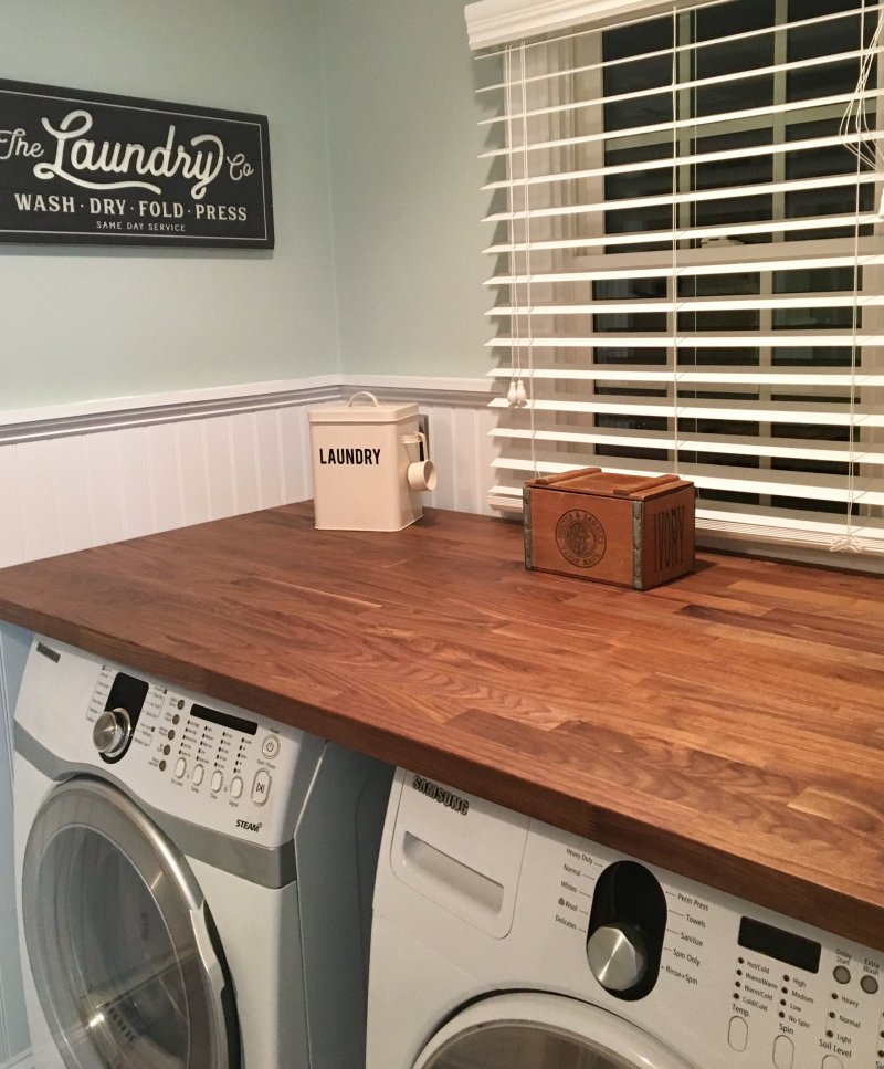 A countertop for a washing room