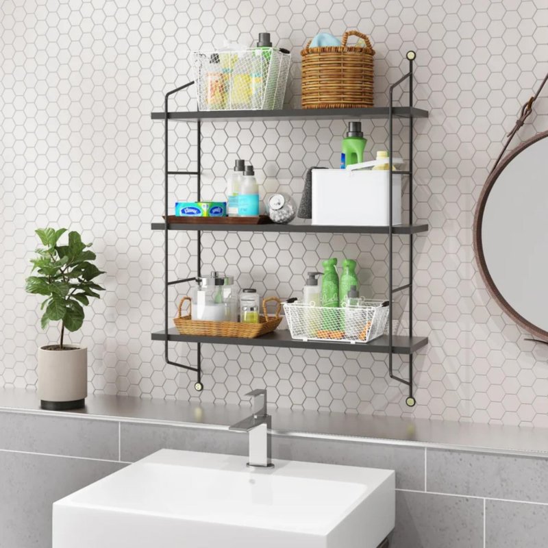 Three -tier shelf in the bathroom