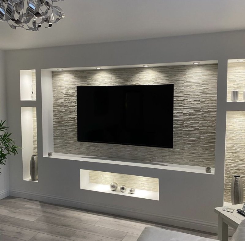 Wall design with TV