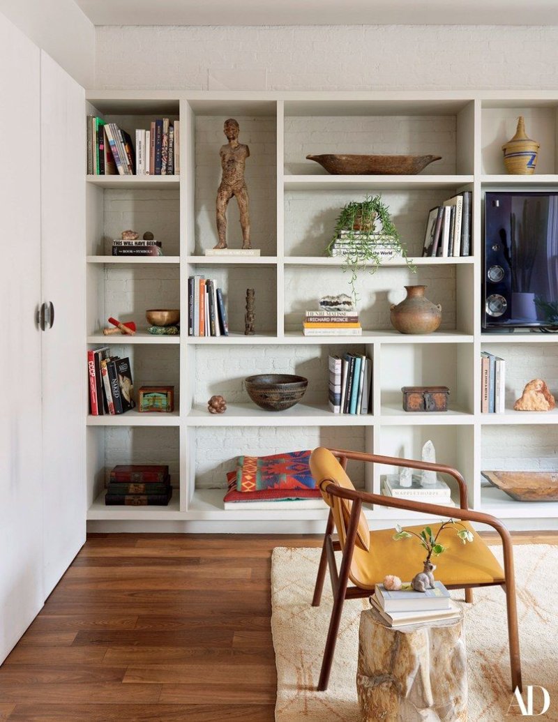 Modern racks in the interior of the guest room