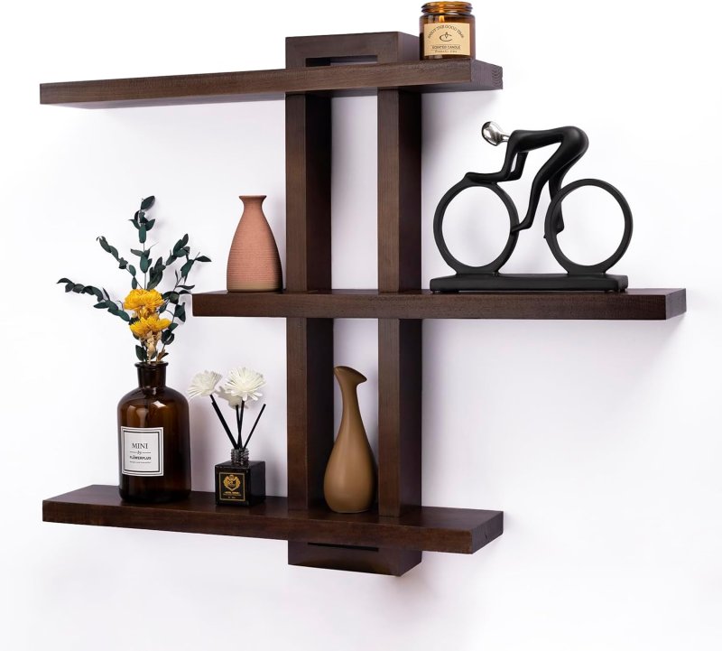 Wooden shelves