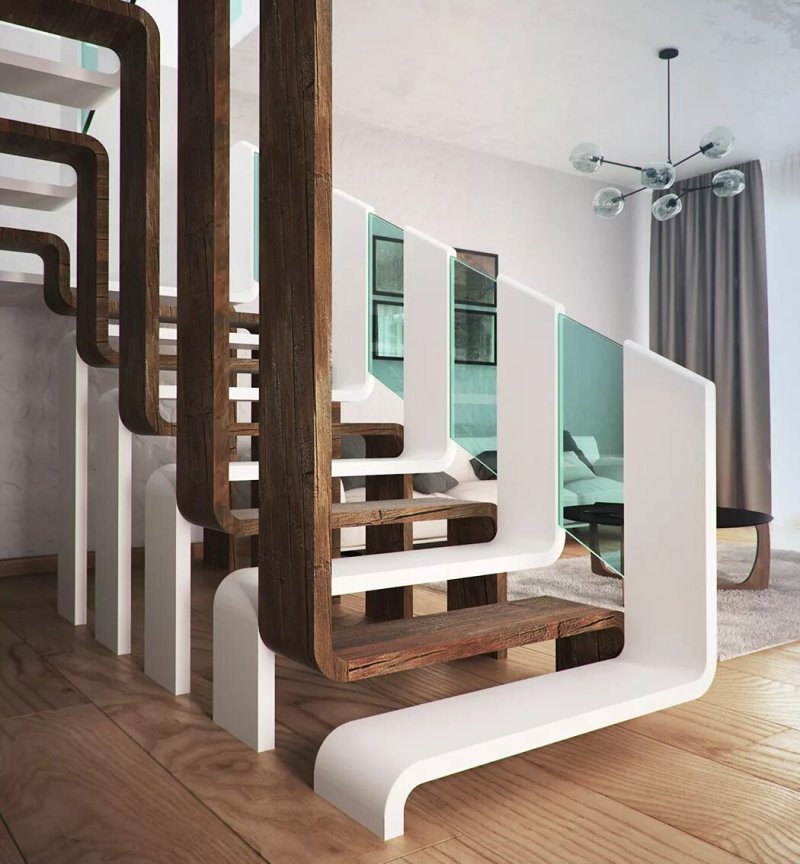 The staircase is modern design