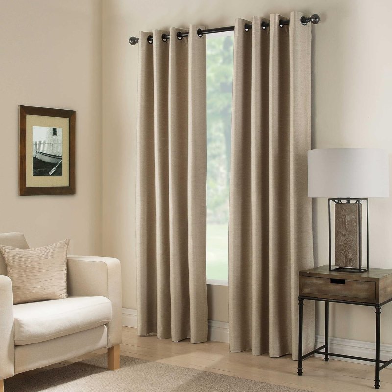 Curtains on the lines in the living room in a modern style