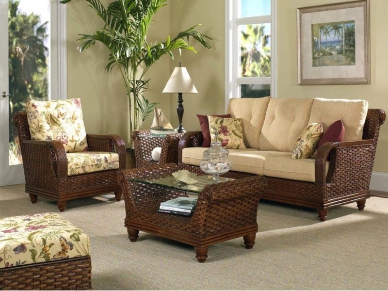 Rattan furniture in the interior