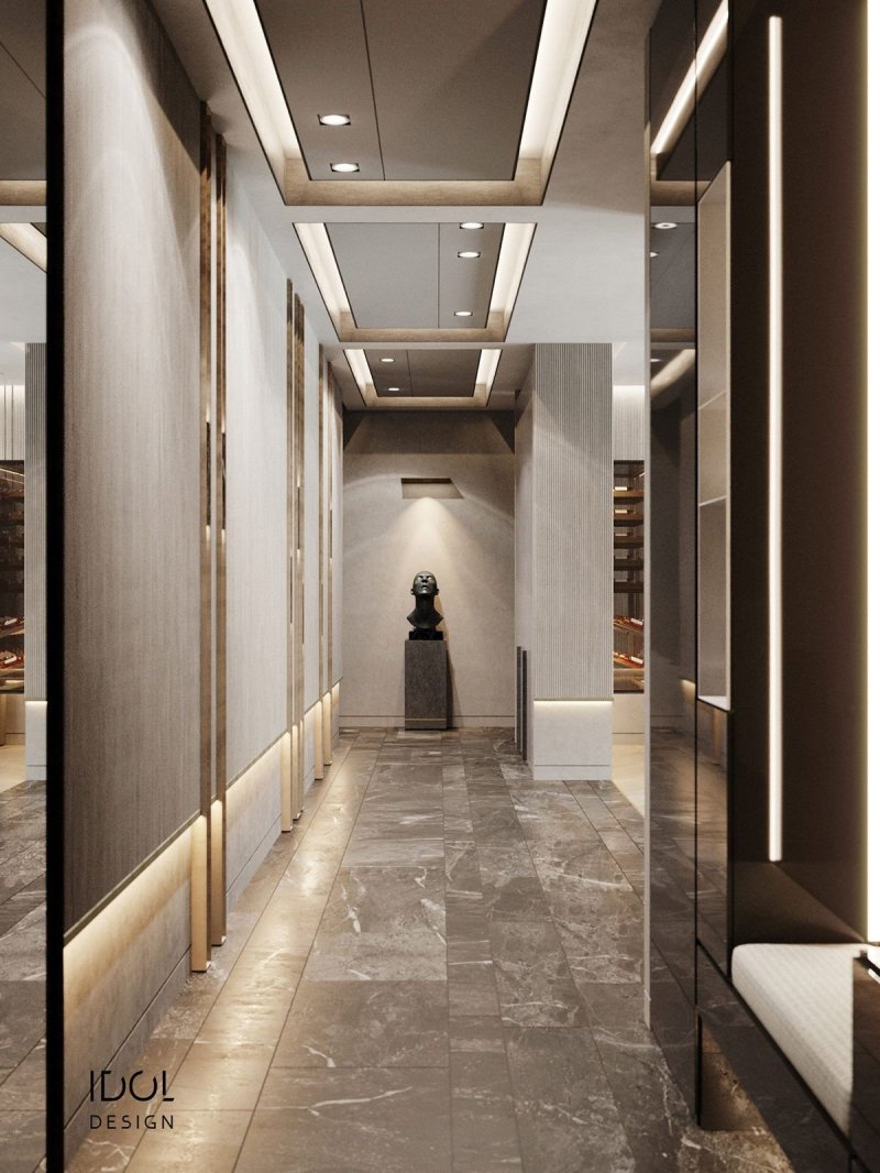 The design of the corridor in an apartment in a modern style