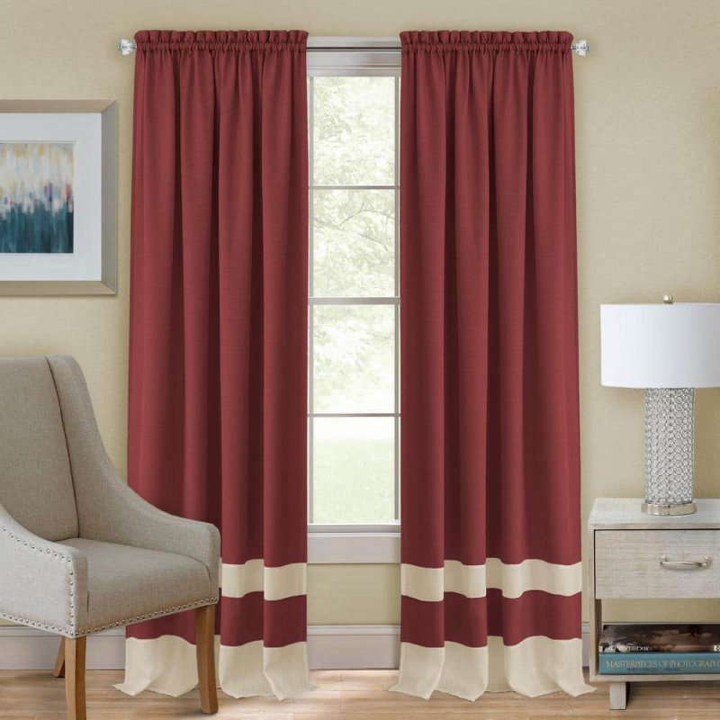 Burgundy curtains