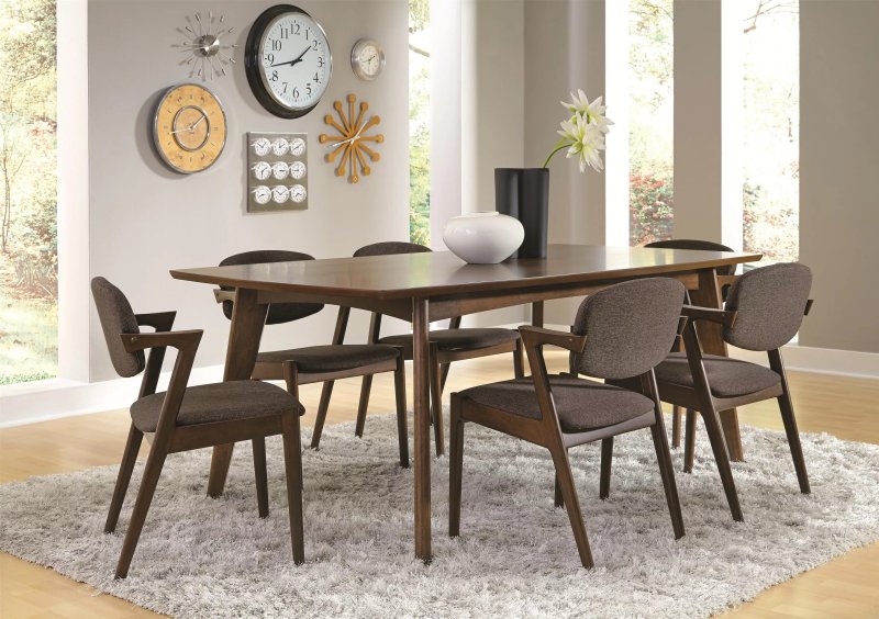 Walnut Dining Table W/6 Chairs table