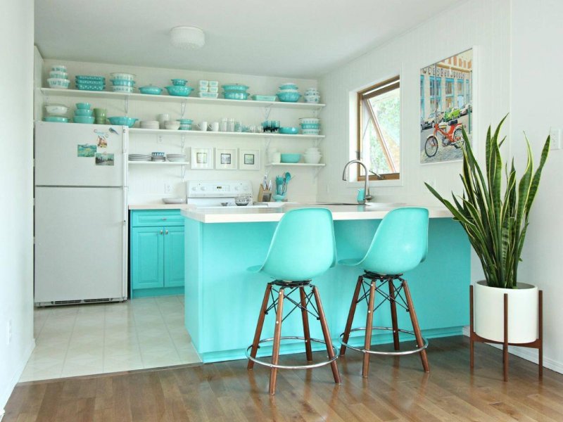 Skandinavia turquoise kitchen