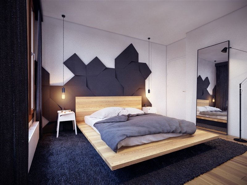 An unusual bedroom interior