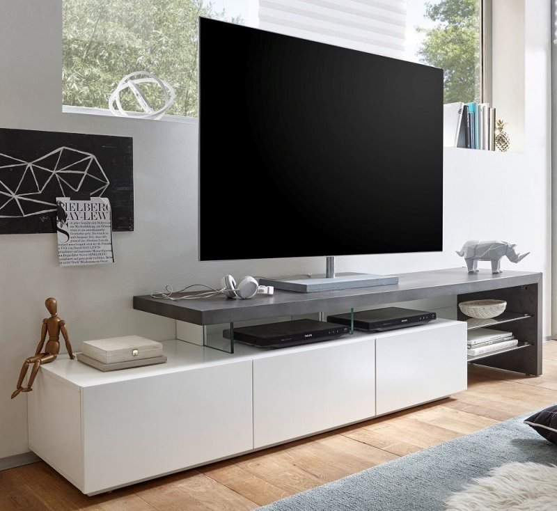 Hanging cabinet for TV in a modern style