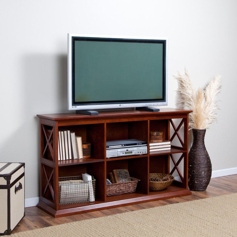 Tumble for TV with shelves